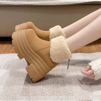 Damen Plateau-Stiefeletten mit Steppmuster - Svea
