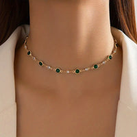Goldene Fußkette Amália Mit Grünen Kristallen Und Zirkonien Für Damen Eleganter Knöchel Schmuck