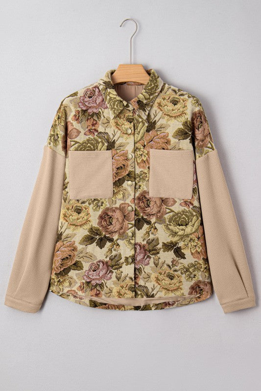 Damen-Strickjacke mit Blumenmuster - Olyane