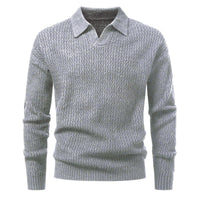 Herren-Jacquard-Strickpullover mit breitem Kragen - Raptor