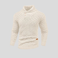 Herrenstrickpullover mit geknöpftem Rollkragen - Keldor