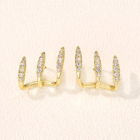 Elegante Strass Dreikrallen Ohrringe