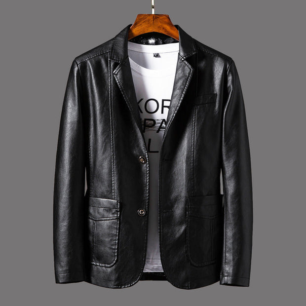 Herrenjacke mit Glattledereffekt - Maël
