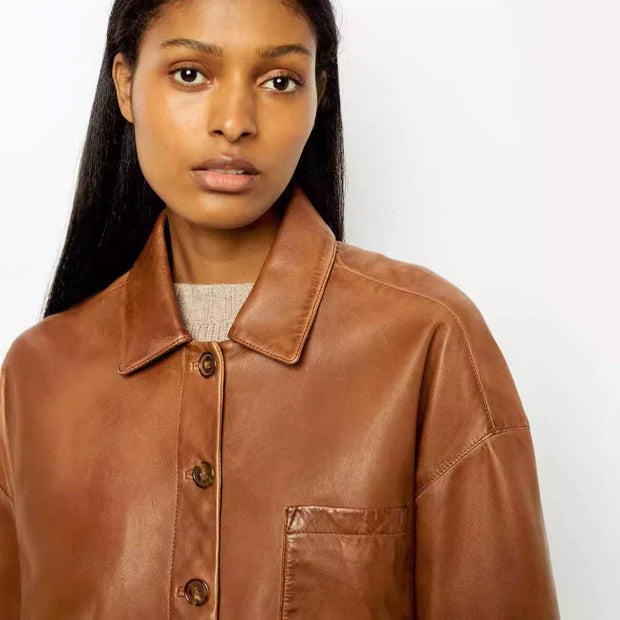 Lederjacke im Vintage-Stil