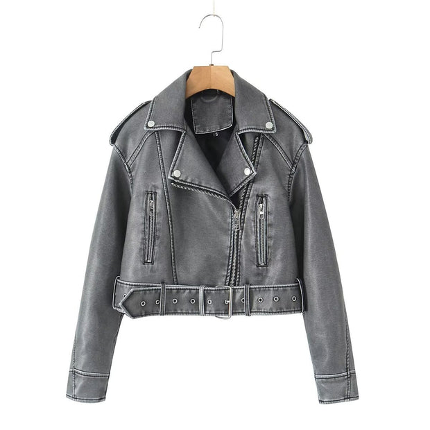 Waschbare Lederjacke mit Farbverlauf