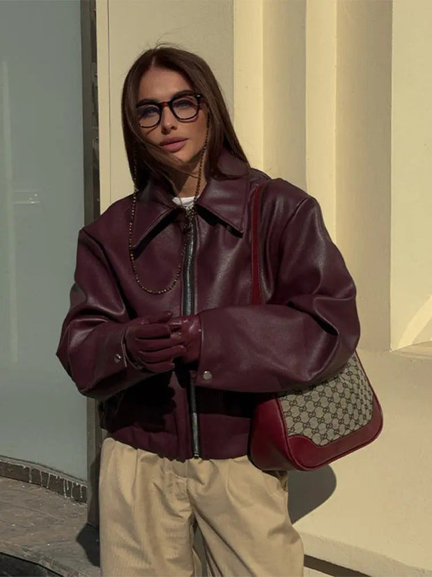 Jacke aus veganem Kunstleder