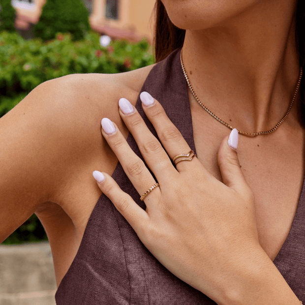 Goldring Für Damen Wilma Moderner Minimalistischer Ring Aus Gold Mit Geometrische Glieder Und Polierte Oberfläche
