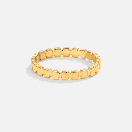 Goldring Für Damen Wilma Moderner Minimalistischer Ring Aus Gold Mit Geometrische Glieder Und Polierte Oberfläche