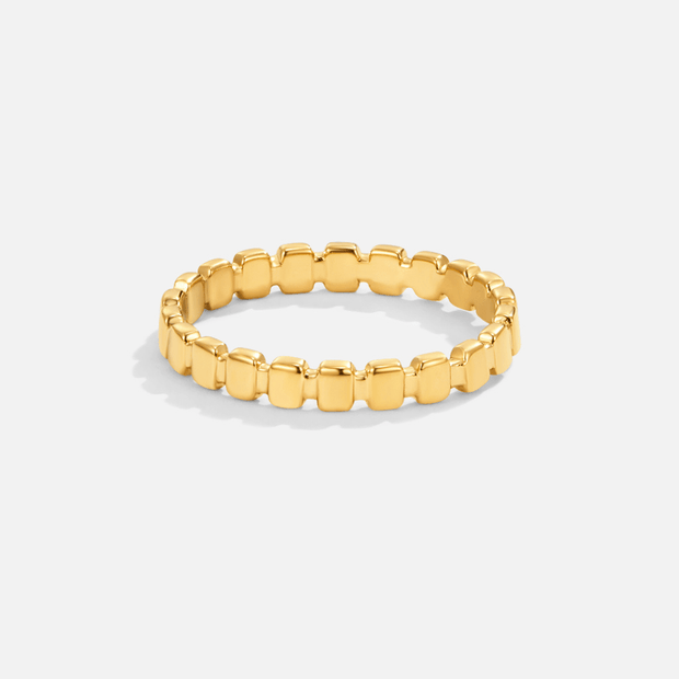Goldring Für Damen Wilma Moderner Minimalistischer Ring Aus Gold Mit Geometrische Glieder Und Polierte Oberfläche