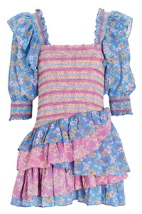 Gisela - Gerafftes Mieder-Rüschen-Minikleid