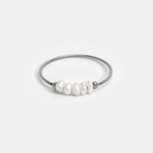 Damenring Aus Silber Mit Süßwasserperle Eleganter Minimalistischer Silberschmuck Für Den Alltag Laura