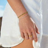 Verstellbares Tennisarmband Mit Leuchtenden Zirkonia-Steinen In Durchgehenden Lichtreflexen - Galadriel