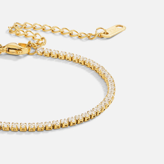 Verstellbares Tennisarmband Mit Leuchtenden Zirkonia-Steinen In Durchgehenden Lichtreflexen - Galadriel