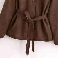 Damenjacke aus Wildleder mit Gürtel - Avelise