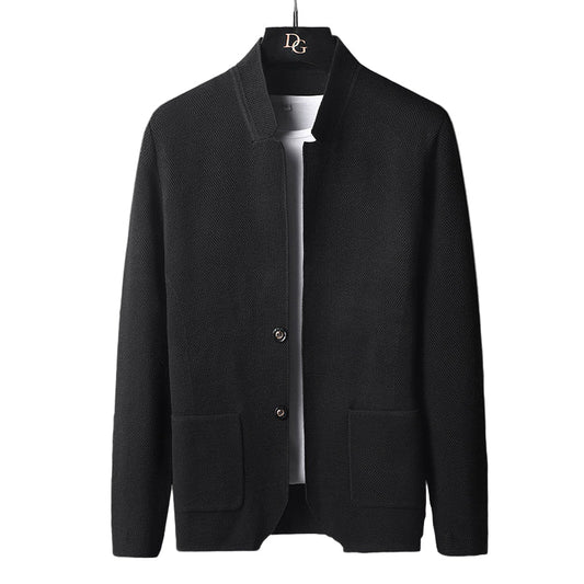 Herrenstrickjacke mit Mao-Kragen - Karl