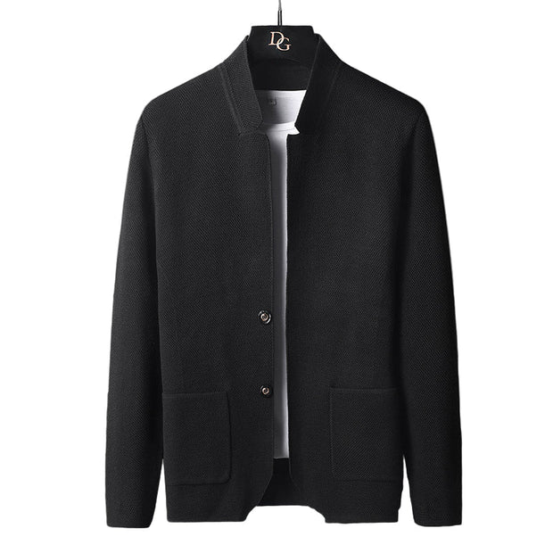 Herrenstrickjacke mit Mao-Kragen - Karl