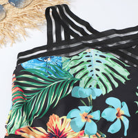 Blume Einteiliger bedruckter Bikini