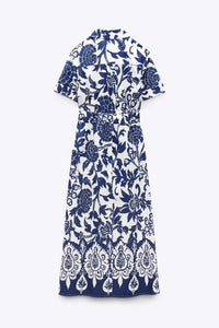Lorry - Bedrucktes Midi-Hemdkleid mit Gürtel
