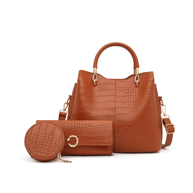 Frau Handtasche Krokodil Design 3 Stück - Valentina