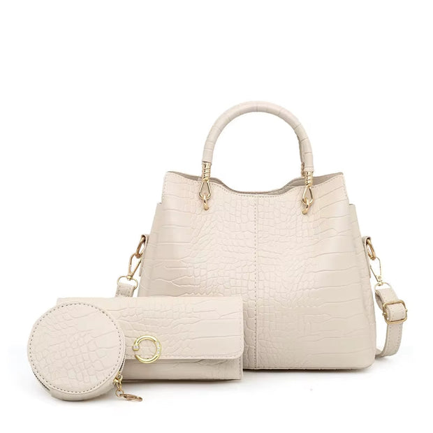 Frau Handtasche Krokodil Design 3 Stück - Valentina