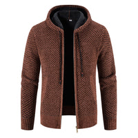 Herrenstrickjacke mit Kapuze und Innenfutter - Rynor