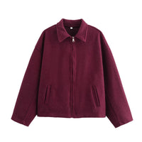 Kurze Wolljacke mit Reißverschluss für Damen - Sonia