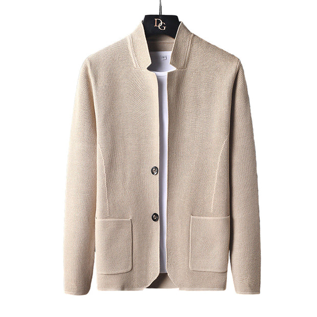Herrenstrickjacke mit Mao-Kragen - Karl