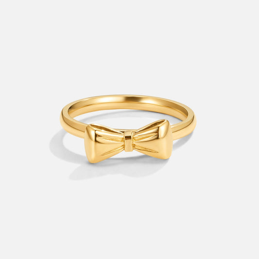 Damenring Mit Goldene Schleife Eleganter Schmuckring Xana Für Alltag Und Besondere Anlässe
