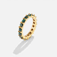 Damenring Mit Intens Grünen Smaragd Kristallbesatz Rund Um Den Ring Aus Echtem Gold Olinda Luxuriöser Damen Schmuck Stil