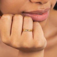 Damenring Minimalistisch Mit Drei Kristallen Aus Gold Feiner Glanz Für Alltag Und Layering Querida