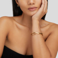 Offenes Starres Armreif Mit Ineinander Verschlungene Linien Winona Elegantes Minimalistisches Design