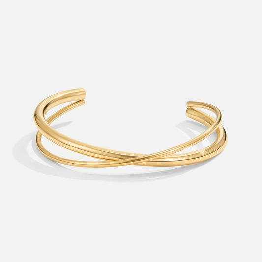 Offenes Starres Armreif Mit Ineinander Verschlungene Linien Winona Elegantes Minimalistisches Design