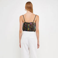 Damen-Top mit leuchtenden Pailletten - Nerya