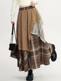 Asymmetrischer langer Trapezrock, elegant und modern - Diana
