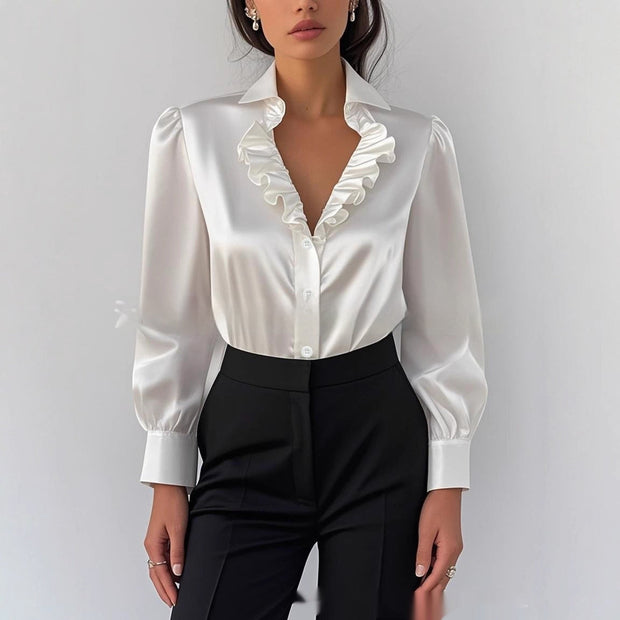 Elegante Damenbluse mit Rüschen - Brigitte