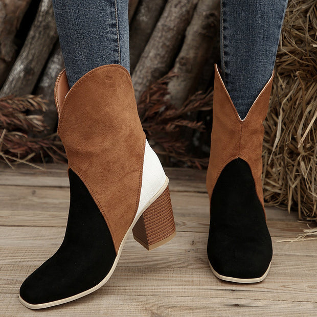 Damenstiefel aus Wildleder mit quadratischem Absatz - Norine