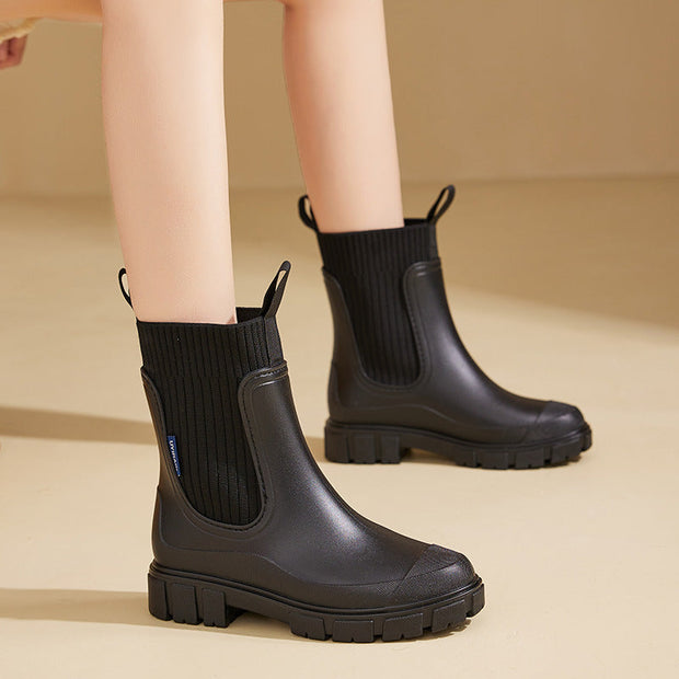 Wasserdichte Damen-Regenstiefel mit funktioneller Sohlenerhöhung - Elske