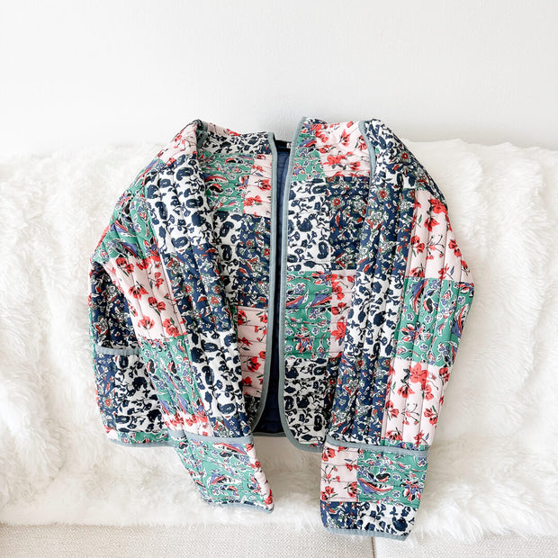 Hazel gesteppte Patchwork-Jacke