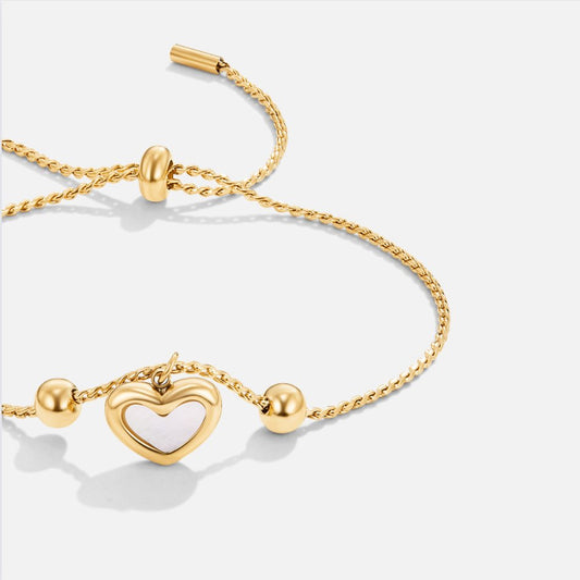 Verstellbares Armband Mit Funkelndem Herzanhänger Letizia Romantisches Schmuckstück Als Ausdruck Von Gefühlen