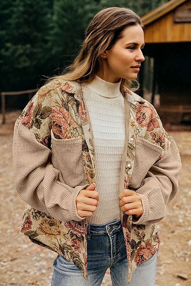 Damen-Strickjacke mit Blumenmuster - Olyane
