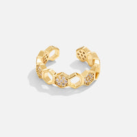 Damenring Mit Kristallen Im Goldton Geometrisches Hexagon Design Eleganter Schmuck Carla