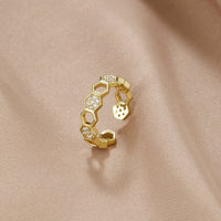 Damenring Mit Kristallen Im Goldton Geometrisches Hexagon Design Eleganter Schmuck Carla