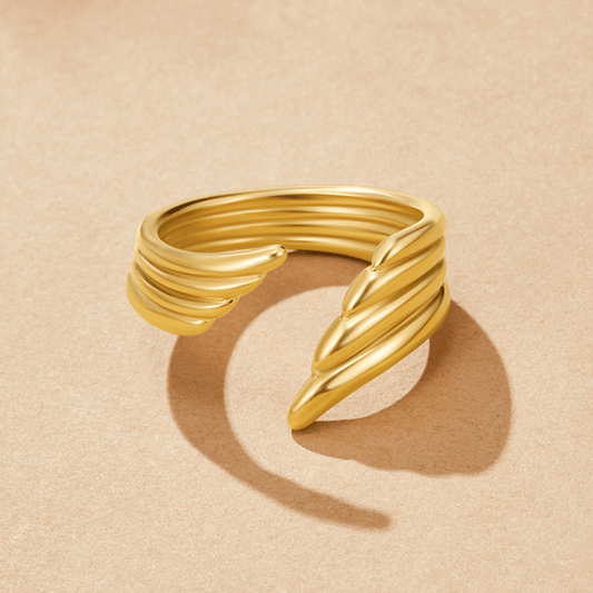 Damen Goldring Irene Mit Engelsflügel Design Und Hochwertiger Goldbeschichtung Aus Legierung