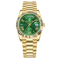 Klassische Analoguhr mit hochwertigem Metallarmband