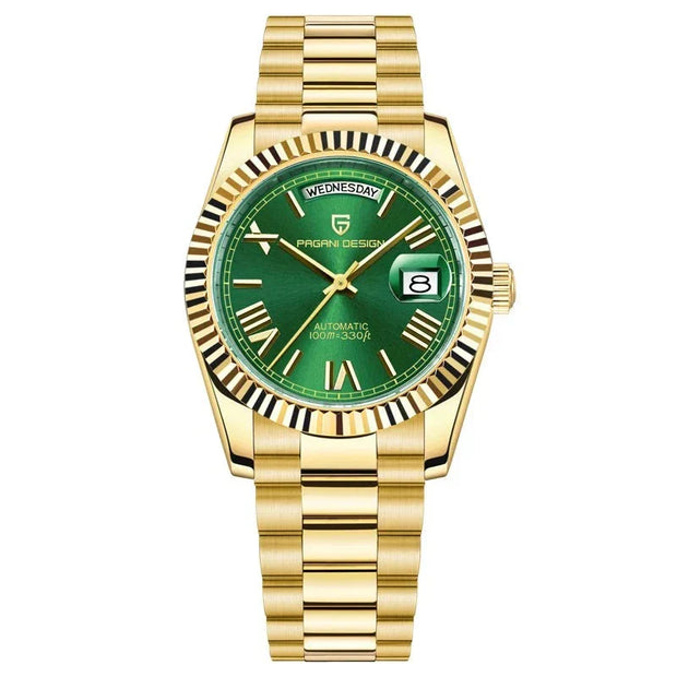 Klassische Analoguhr mit hochwertigem Metallarmband