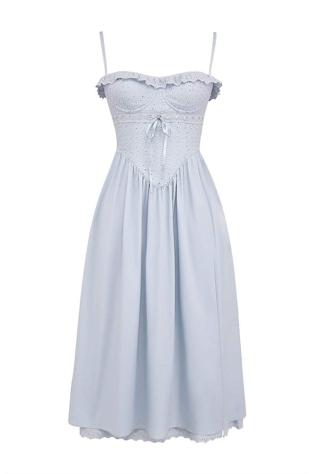 Helen - Midikleid mit besticktem Spitzenkorsett