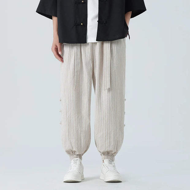 Gino - Herren Elegant Baumwolle-Leinen Sommerhose