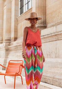 Merlinda  – Bunte Hose mit weitem Bein für entspannte Sommertage