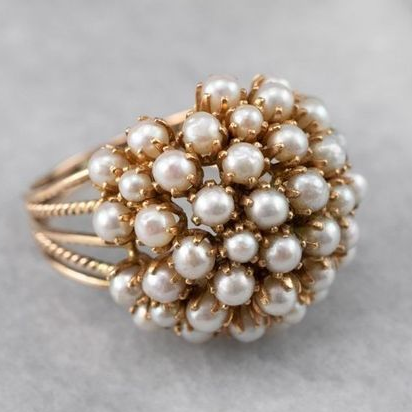 Ring Mit Perleninlage Handgefertigt Aus Der Lusoras Kollektion Für Zeitlosen Stil