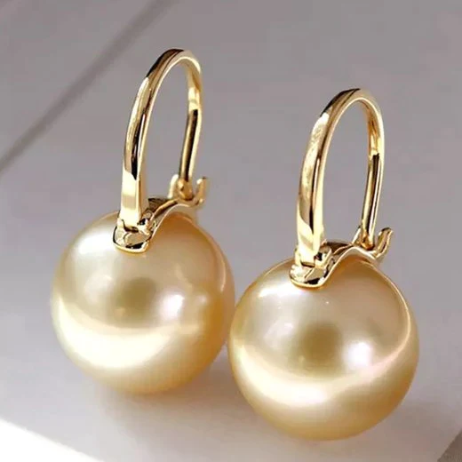 Elegante Goldene Perlen Ohrringe